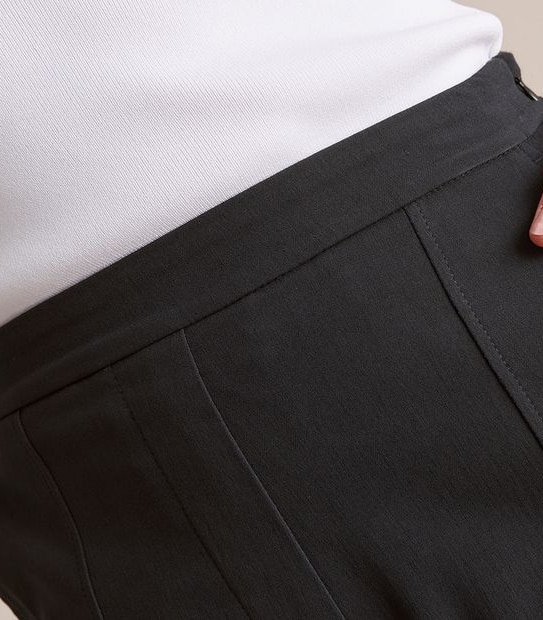 Preview High Waist Straight Bengaline Pants