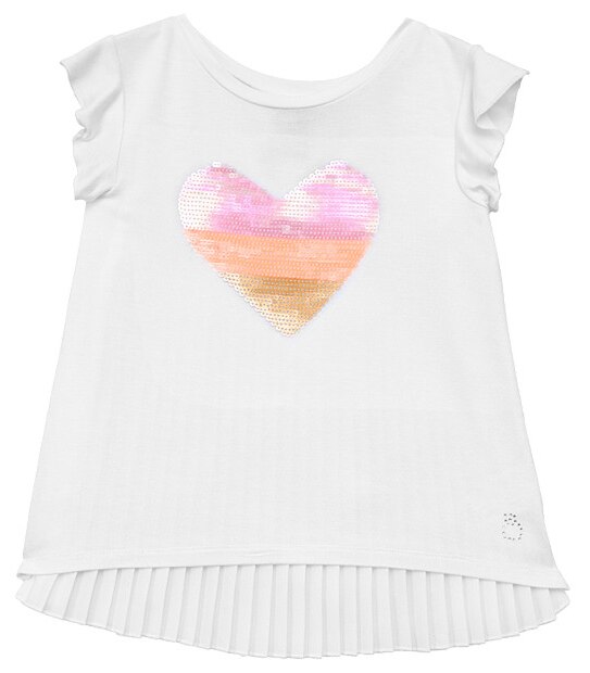 Girls' Sista Short Sleeve Sequin Pleat Back Top