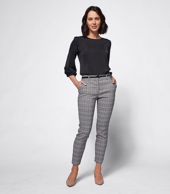 Preview Ankle Slim Bengaline Pants - Check