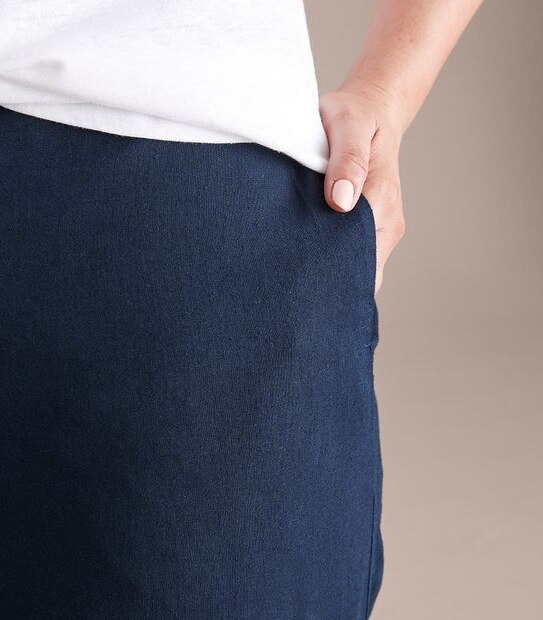Curve Linen Blend Wide Leg Crop Pants