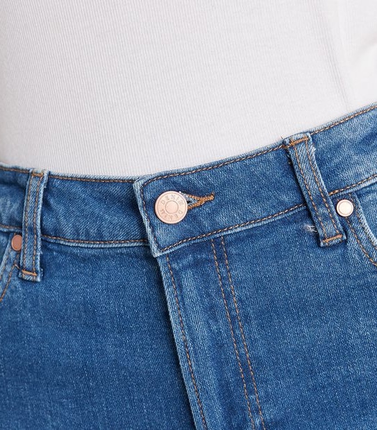 Raw Edge Relaxed Bermuda Denim Shorts