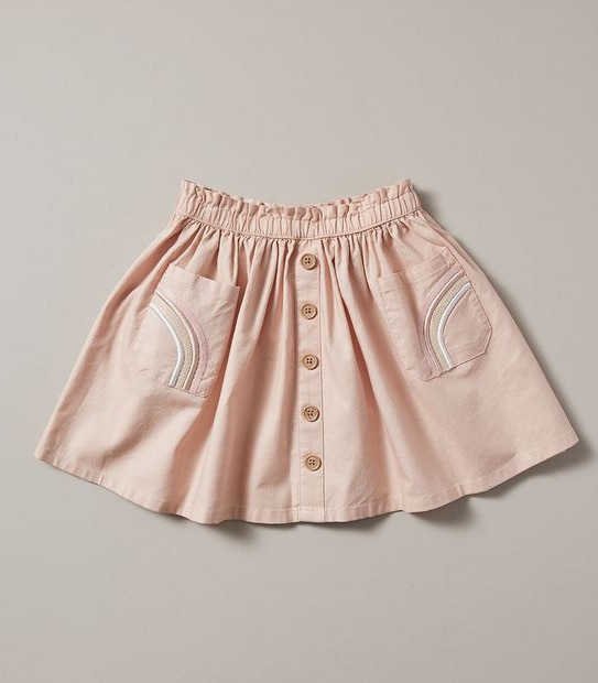 Faux Button Front Skirt