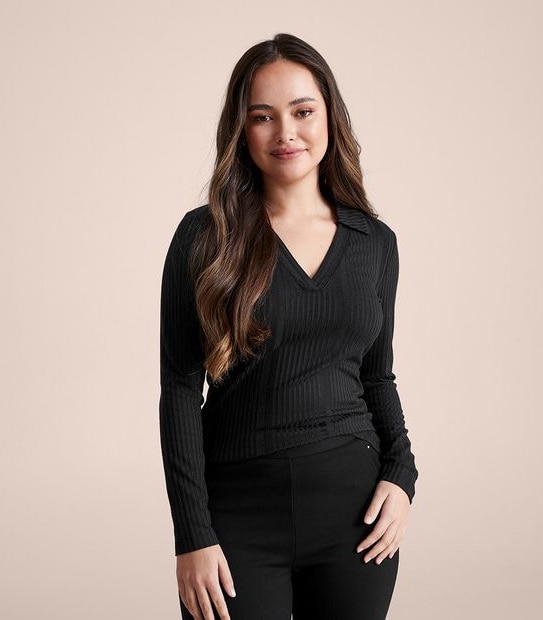 Dannii Minogue Petites Rib Polo Top