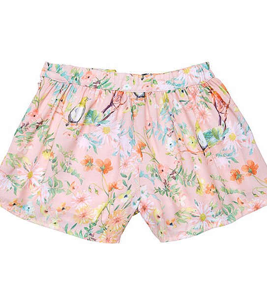 Girls' Sista Floral Bird Print Shorts