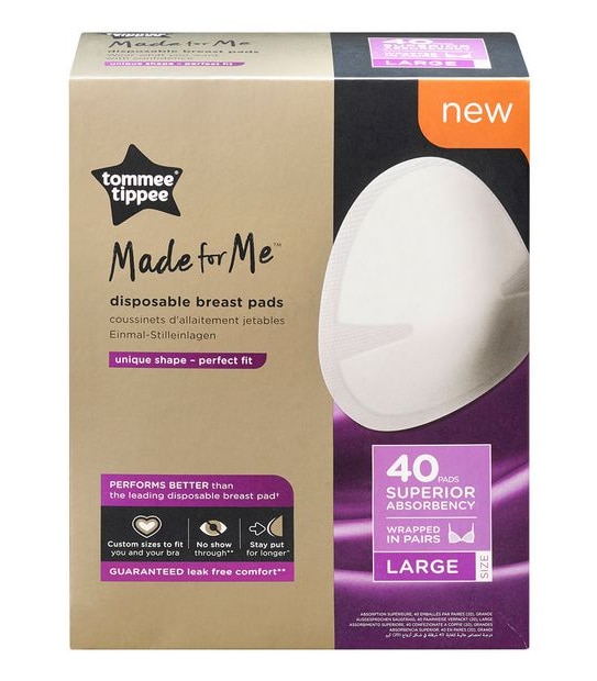 Tommee Tippee Disposable Breasts Pads - Large Size - 40 Pack