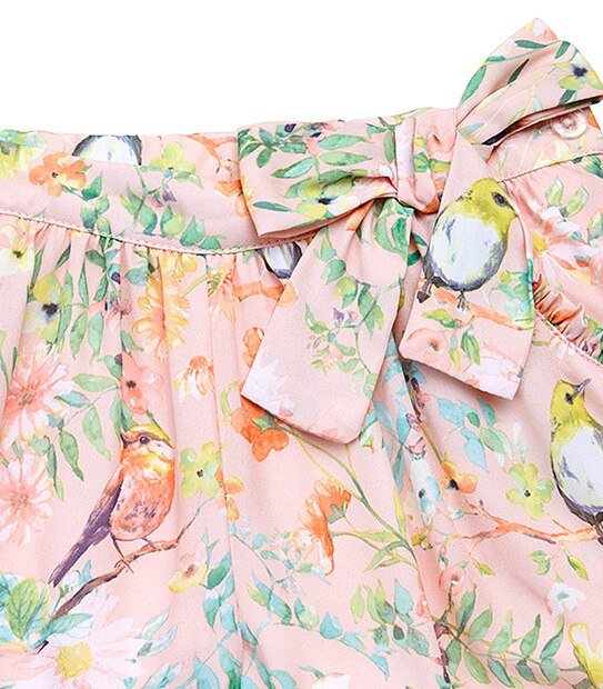 Girls' Sista Floral Bird Print Shorts