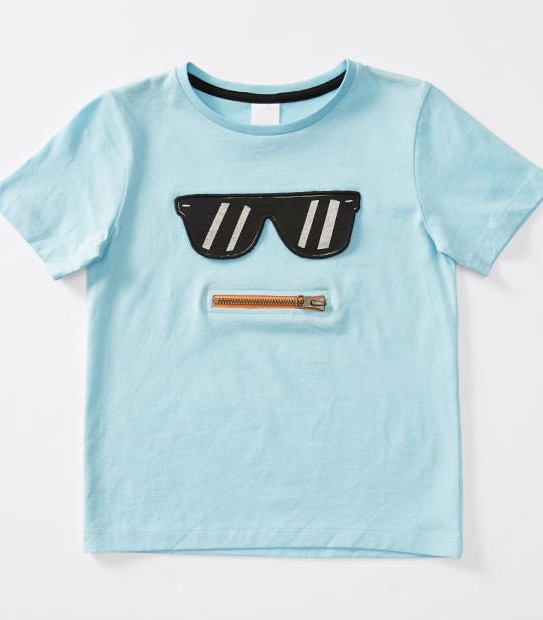 Short Sleeve 3D Glasses Print T-Shirt