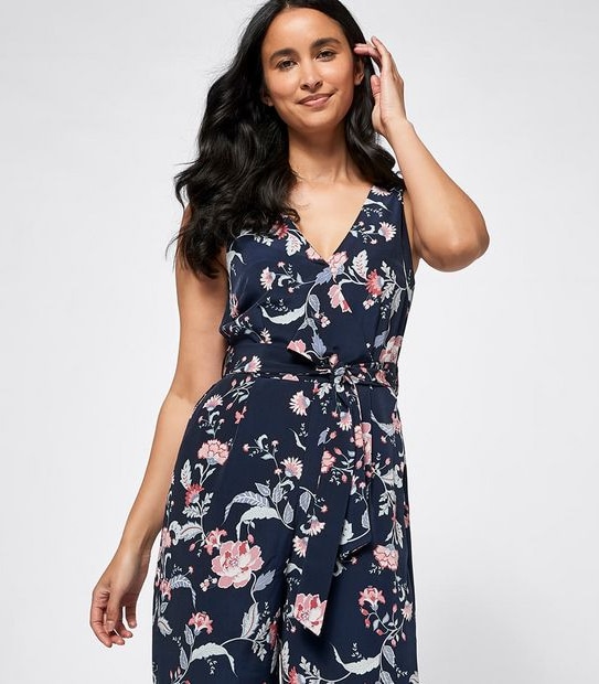 V-Neck Floral Jumpsuit