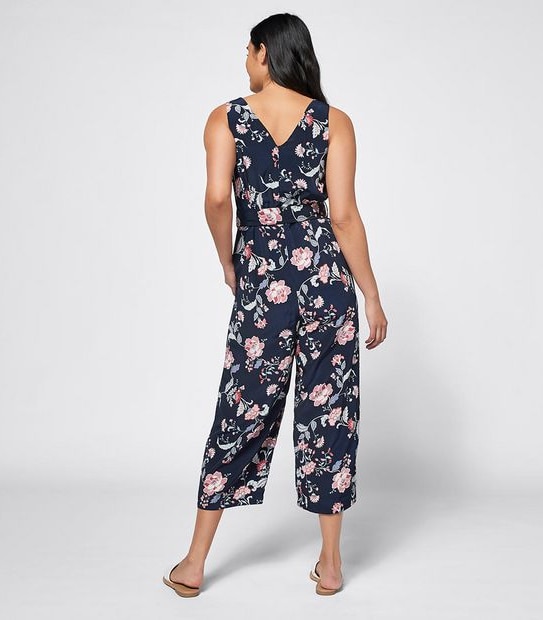 V-Neck Floral Jumpsuit