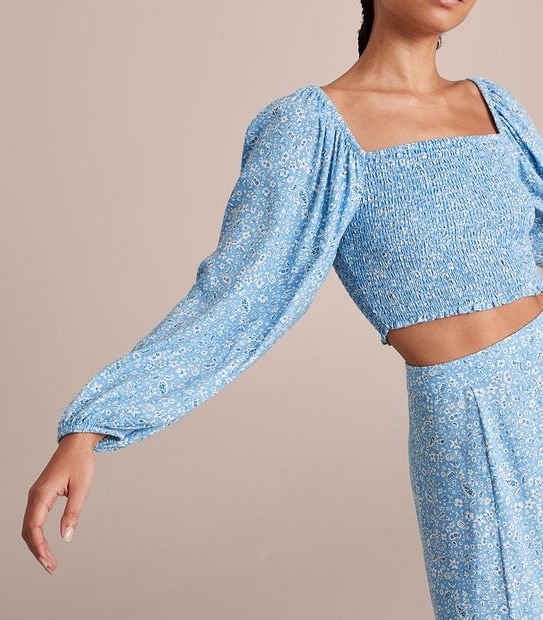 Lily Loves Puff Sleeve Shirred Bodice Blouse
