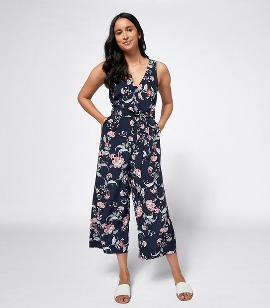 V-Neck Floral Jumpsuit