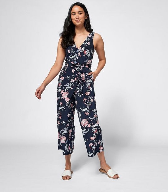 V-Neck Floral Jumpsuit