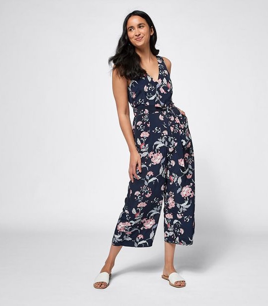 V-Neck Floral Jumpsuit