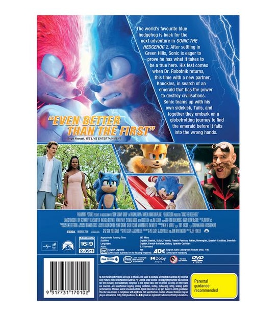 Sonic The Hedgehog 2 - DVD