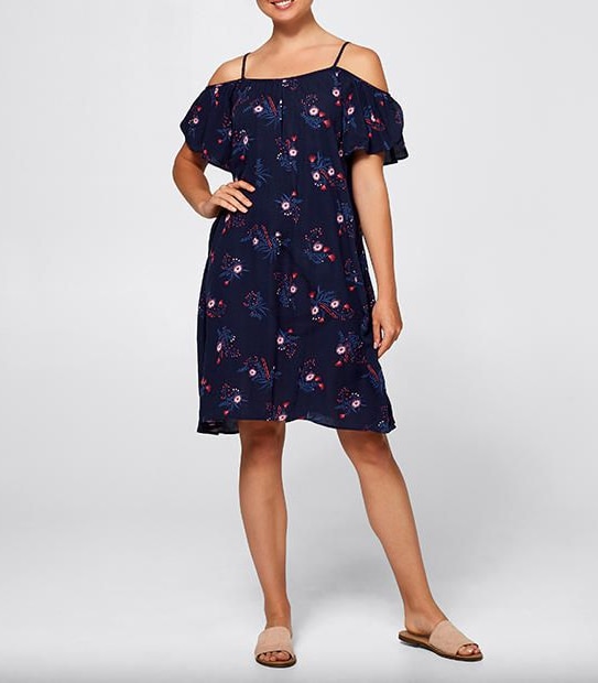 Cold Shoulder Swing Dress