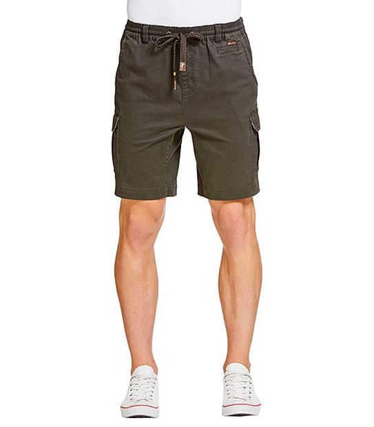 Men's Piping Hot Cargo Shorts - Washed Black