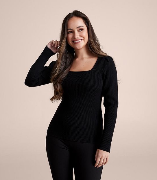 Dannii Minogue Petites Square Neck Jumper