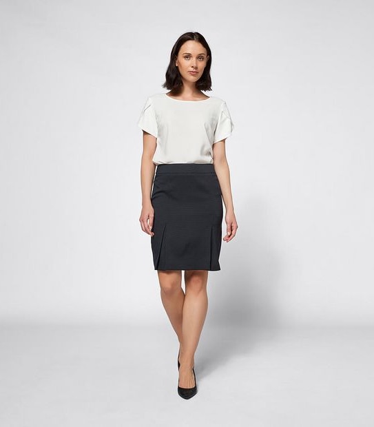 Preview Textured Inverted Pleat Skirt