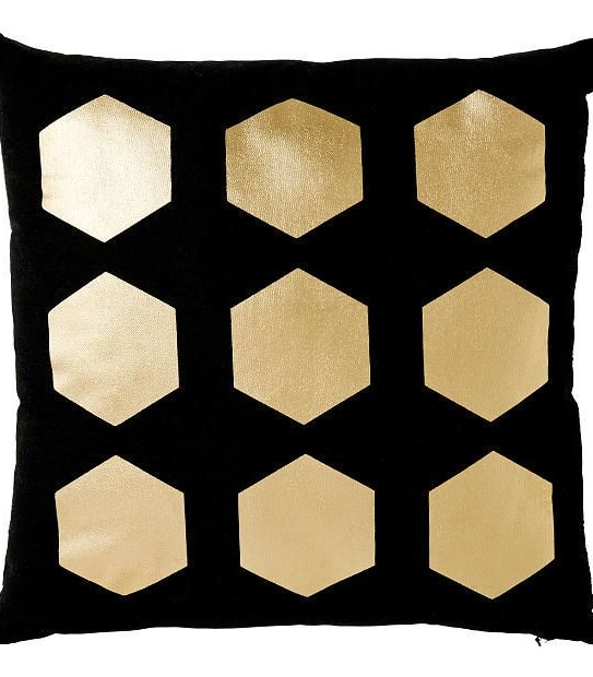 Gold Foil Hexagon Print