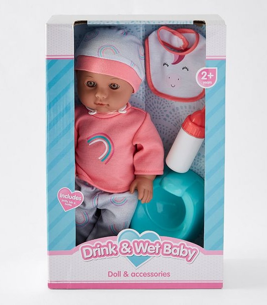 Drink & Wet Baby Doll & Accessories Set
