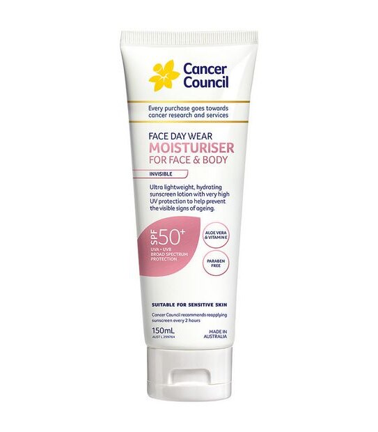 Cancer Council SPF50+ Daily Moisturiser 150ml - Aloe Vera and Vitamin E