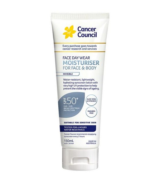 Cancer Council SPF50+ Daily Moisturiser 150ml - Aloe Vera and Vitamin E