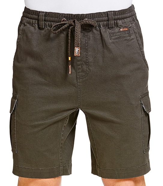 Men's Piping Hot Cargo Shorts - Washed Black