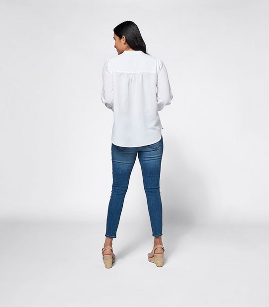 Linen Blend Overhead Blouse