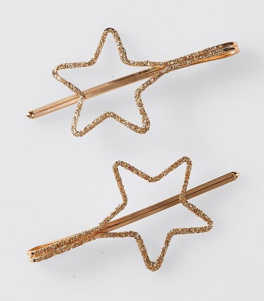 2 Pack Kids Glitter Star Slide Pins