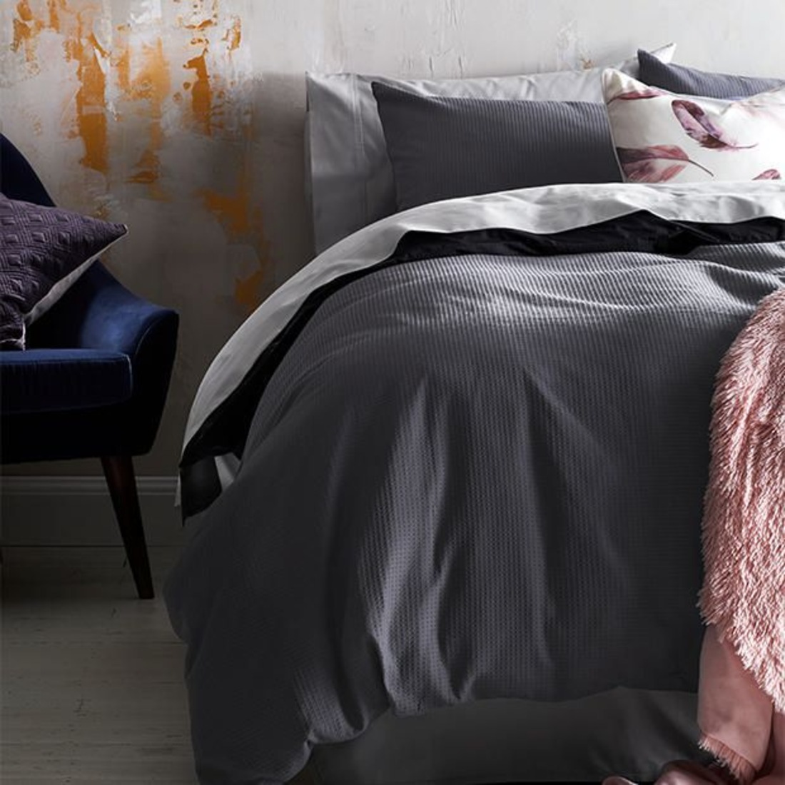 Waffle Quilt Cover Set Charcoal Target Australia