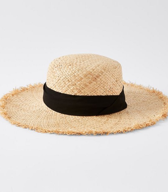 Frayed Edge Mid Brim Straw Hat