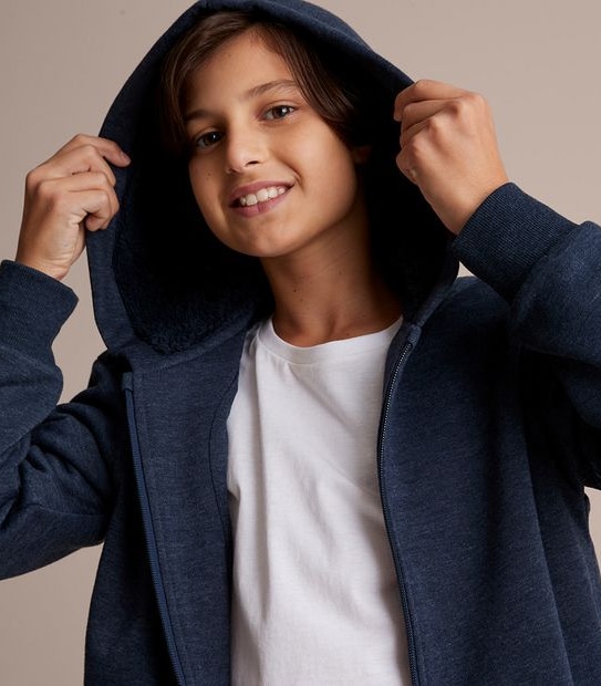 Zip Thru Sherpa Hoodie