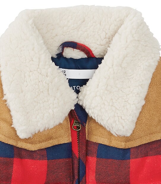 Buffalo Check Sherpa Collar Vest