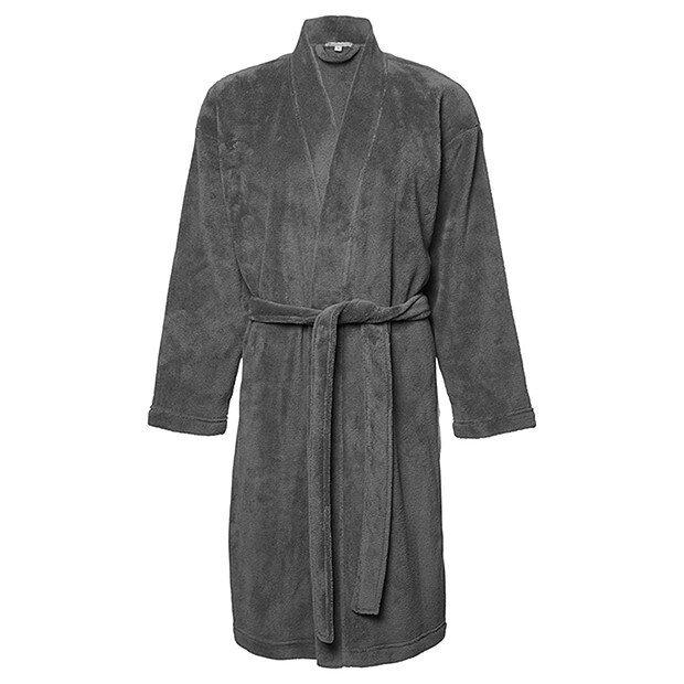 Coral Fleece Short Dressing Gown - Grey Coral Fleece Short Dressing Gown - Grey