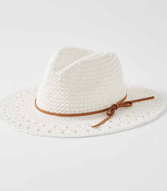Crochet Mid Brim Hat - White