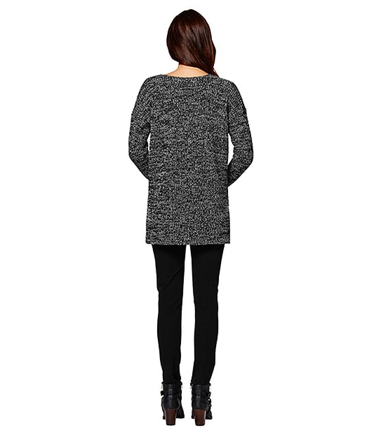 Fishermans Rib Sweater - Black/White