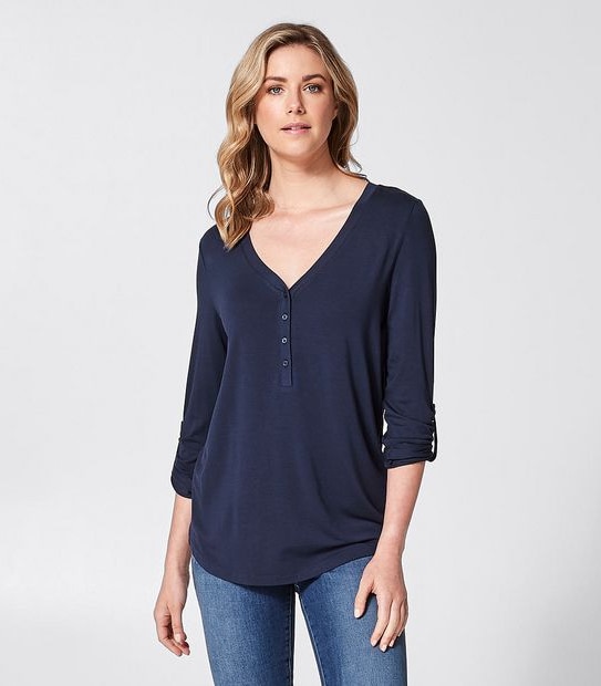 Rory Henley Long Sleeve Top - Navy Blue