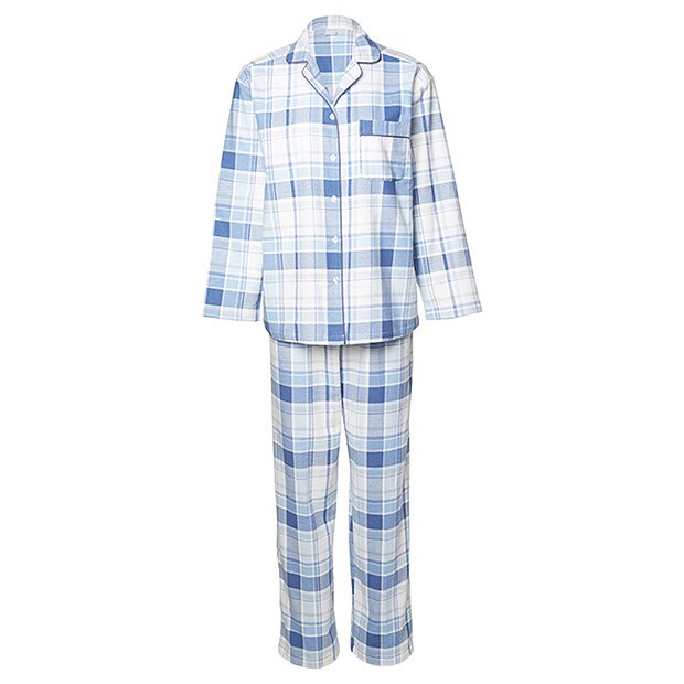 Flannelette Pyjama Set - Blue Checks Flannelette Pyjama Set - Blue Checks