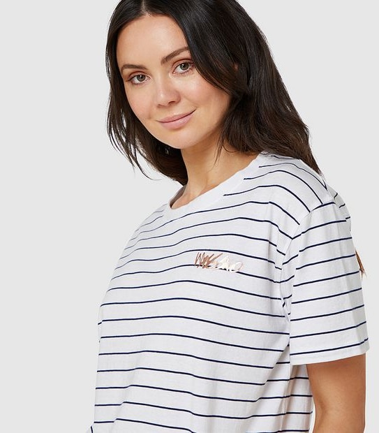 Mossimo Fashion Script T-Shirt - White Stripe