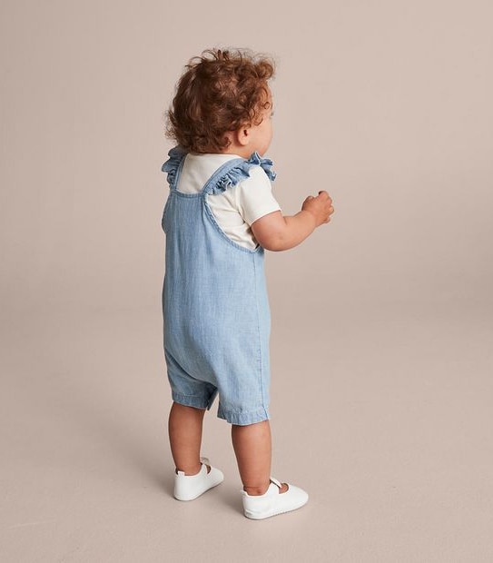 2 Piece Baby Linen Blend Shortall