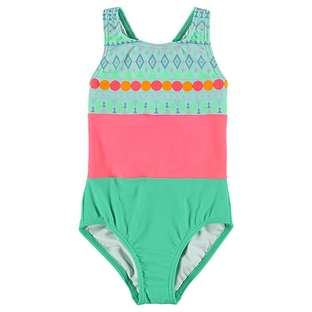 Girls' One Piece Aztec Spliced Bathers Target Australia