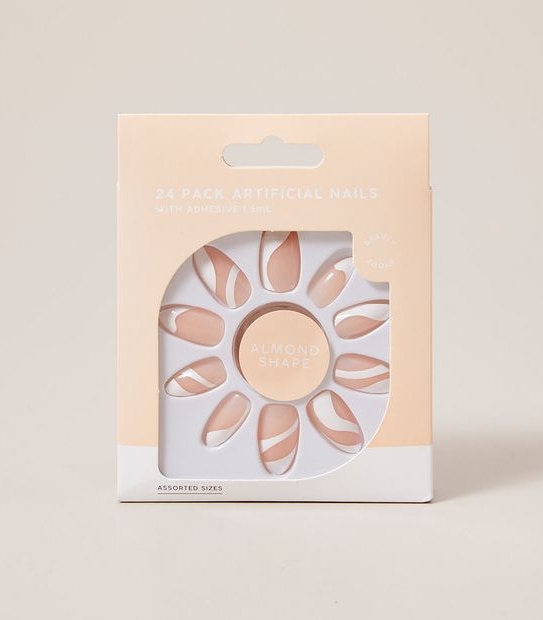 24 Pack Artificial Nails - Almond Shape