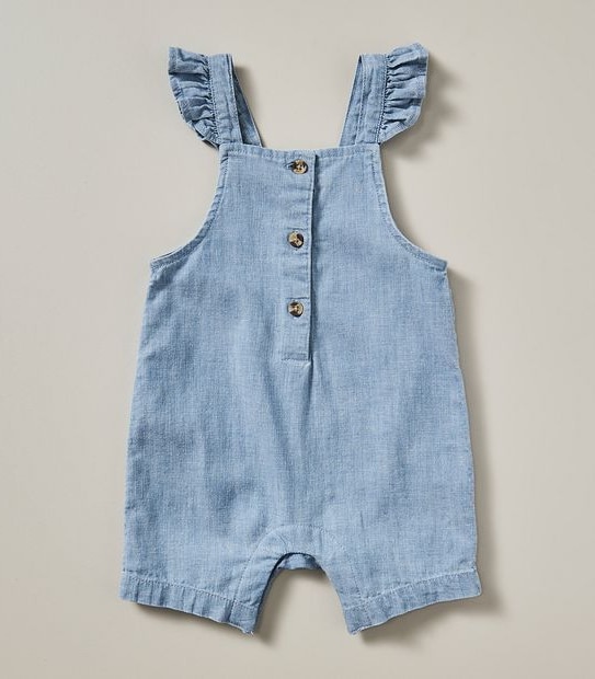 2 Piece Baby Linen Blend Shortall
