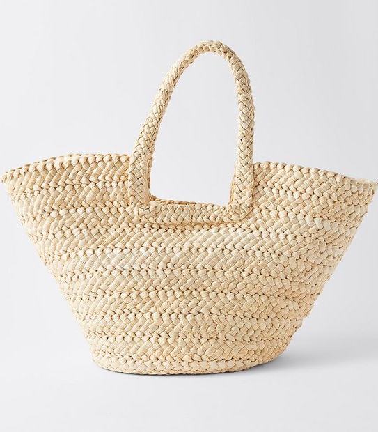 Straw Beach Bag - Natural