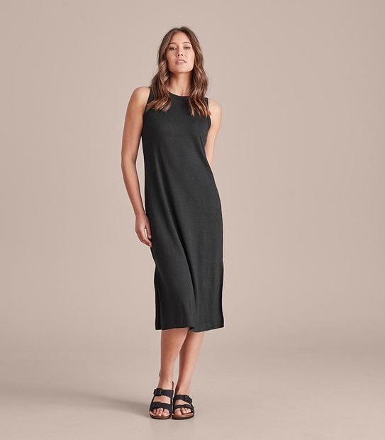 Linen Blend Knit Maxi Dress