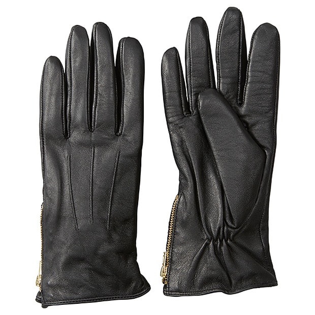 Leather Gloves With Zips Leather Gloves With Zips