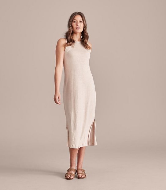 Linen Blend Knit Maxi Dress