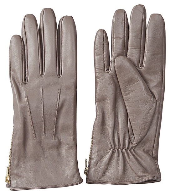 Leather Gloves With Zips