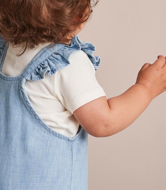 2 Piece Baby Linen Blend Shortall