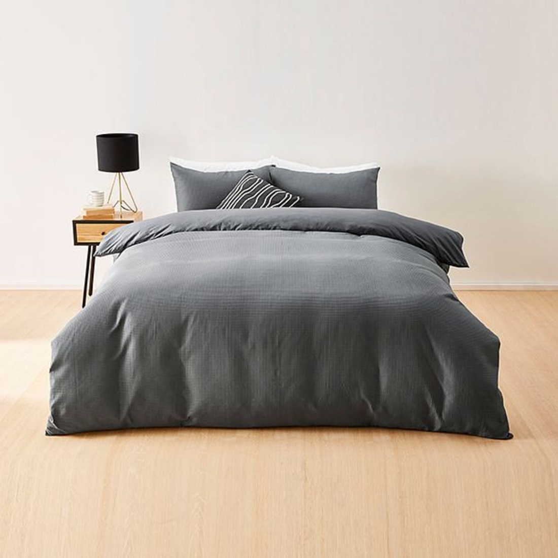 waffle quilt cover set charcoal target australia